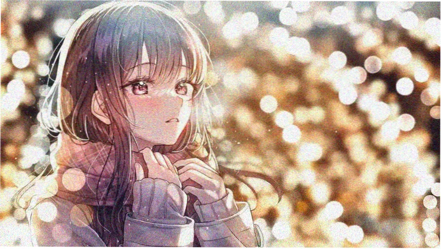 邪恶少女动漫专题头图：蔷薇色灯光下的少女剪影